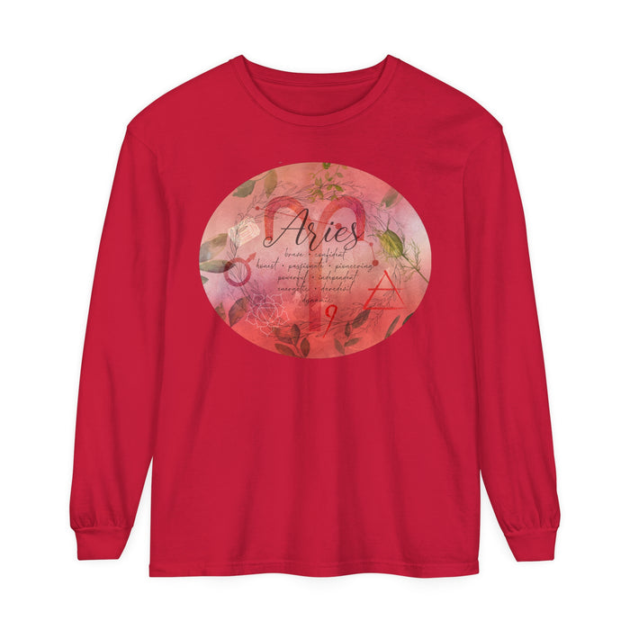 Aries Unisex Garment-dyed Long Sleeve T-Shirt