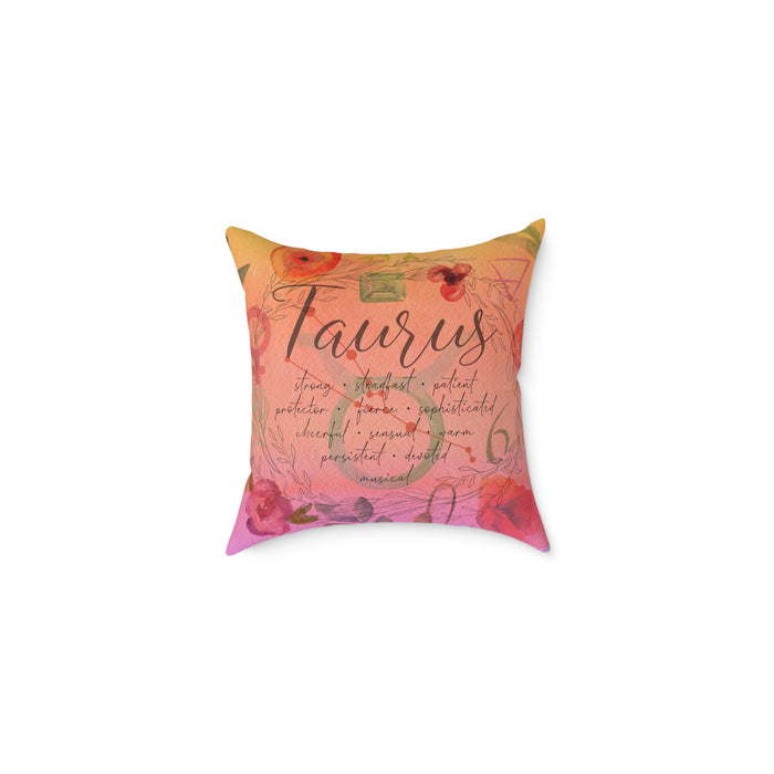 Taurus Square Poly Canvas Pillow