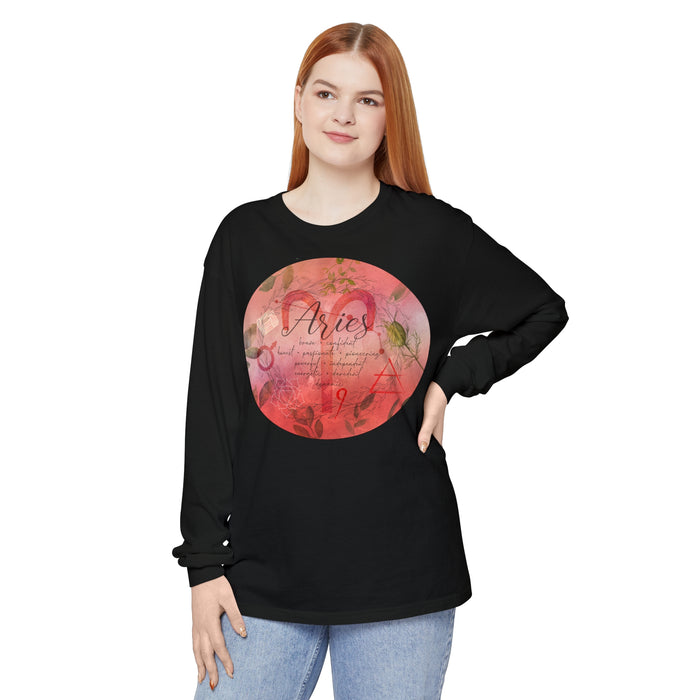 Aries Unisex Garment-dyed Long Sleeve T-Shirt