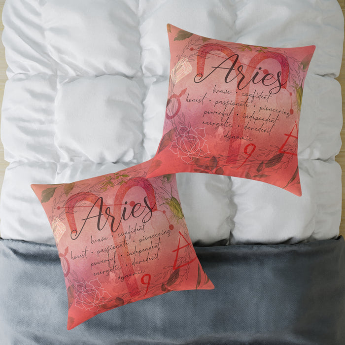 Aries Square Poly Canvas Pillow