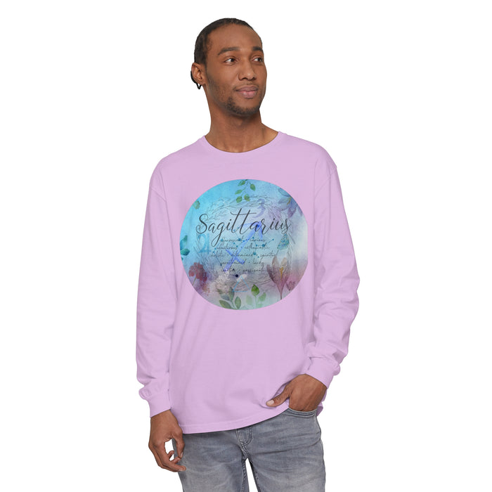 Sagittarius Unisex Garment-dyed Long Sleeve T-Shirt