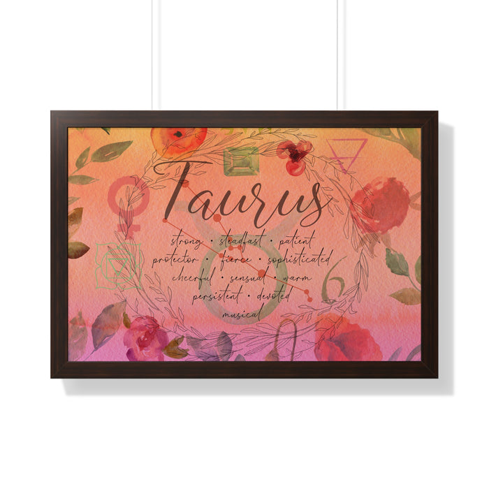 Taurus Framed Horizontal Poster