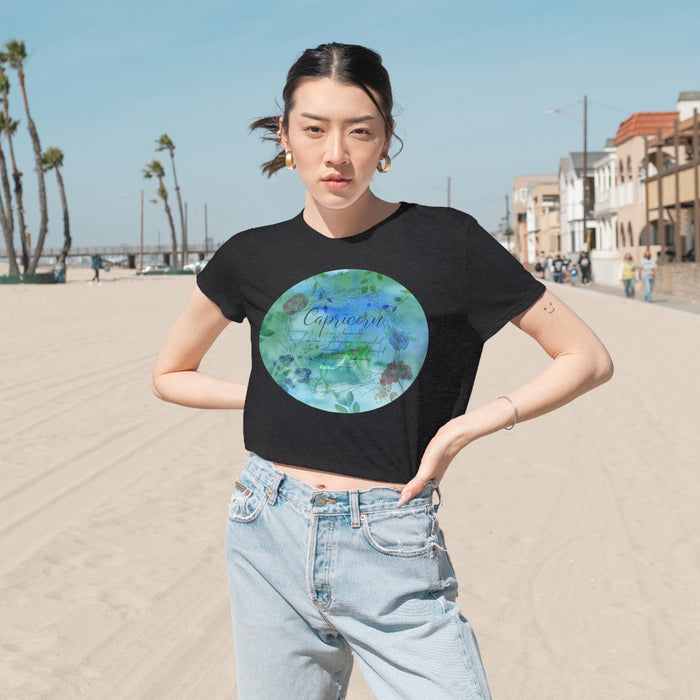 Capricorn Women's Flowy Cropped Tee