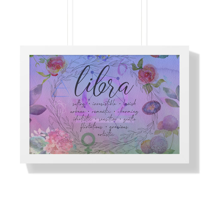 Libra Framed Horizontal Poster