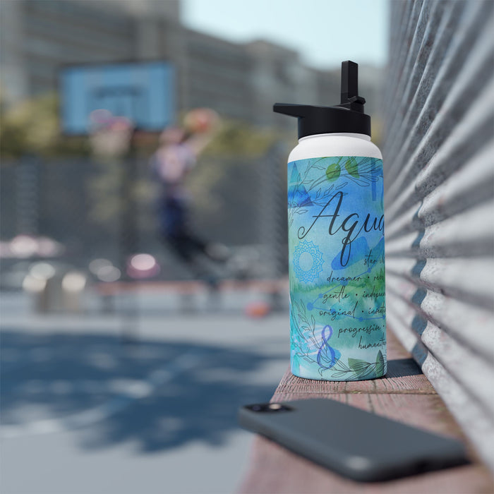 Aquarius Stainless Steel Water Bottle, Standard Lid