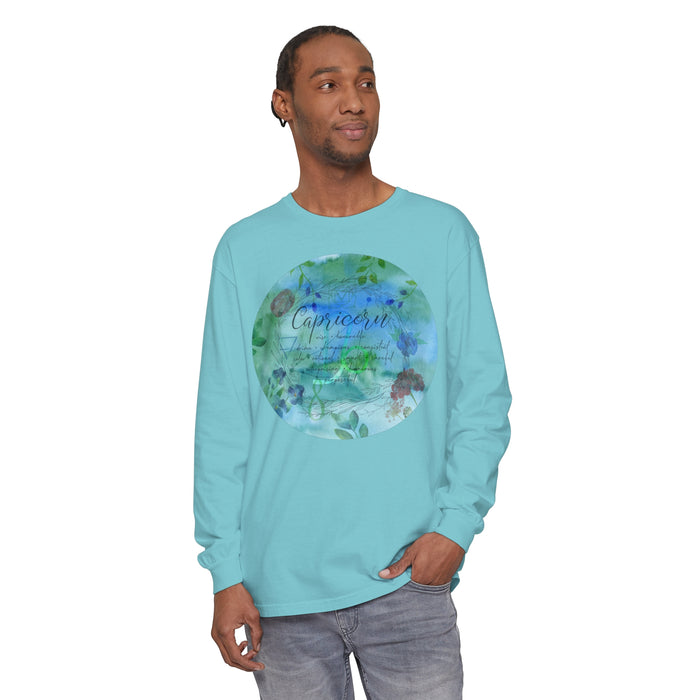 Capricorn Unisex Garment-dyed Long Sleeve T-Shirt