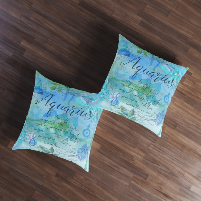 Aquarius Tufted Floor Pillow, Square