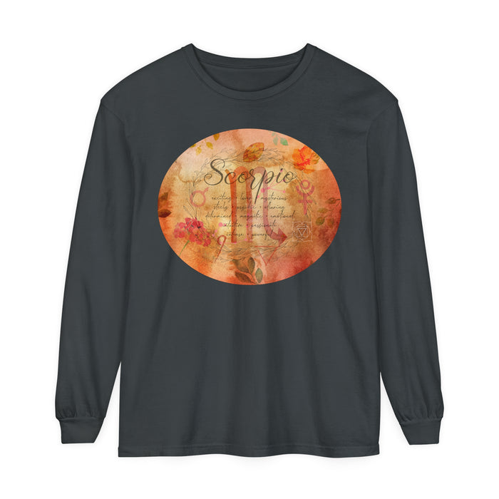 Scorpio Unisex Garment-dyed Long Sleeve T-Shirt