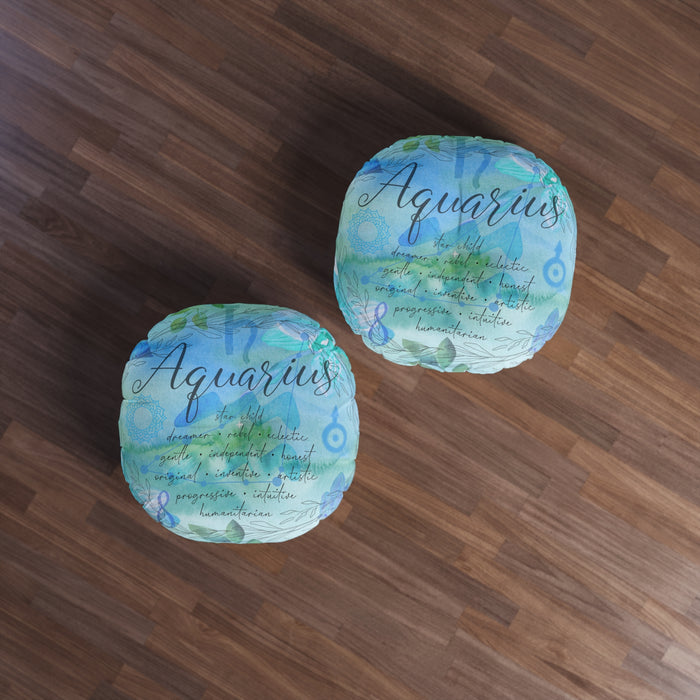 Aquarius Tufted Floor Pillow, Round