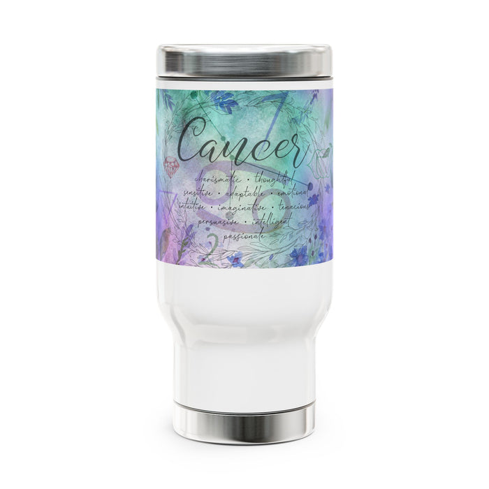 Cancer Stainless Steel Travel Mug with Handle, 14oz