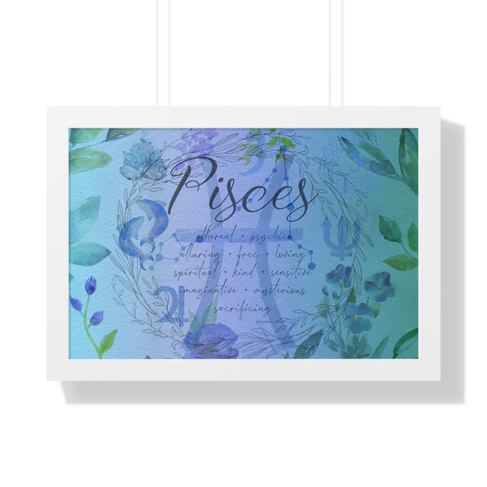 Pisces Framed Horizontal Poster