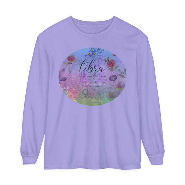 Libra Unisex Garment-dyed Long Sleeve T-Shirt