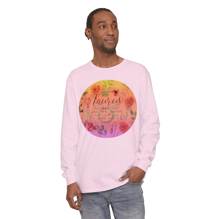 Taurus Unisex Garment-dyed Long Sleeve T-Shirt