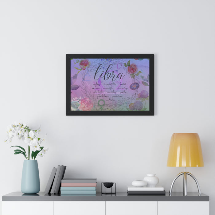 Libra Framed Horizontal Poster