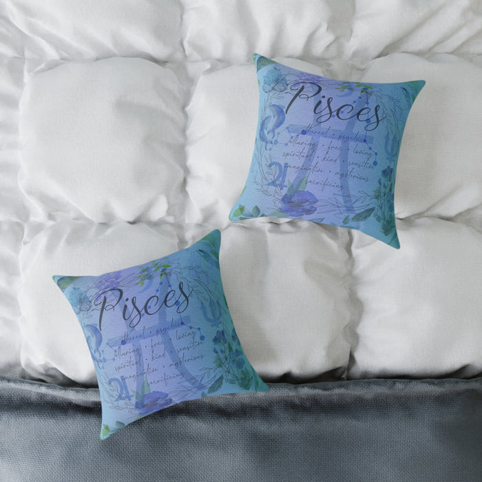 Pisces Square Poly Canvas Pillow