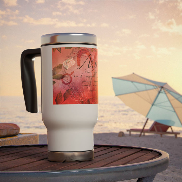 Aries Stainless Steel Travel Mug with Handle, 14oz