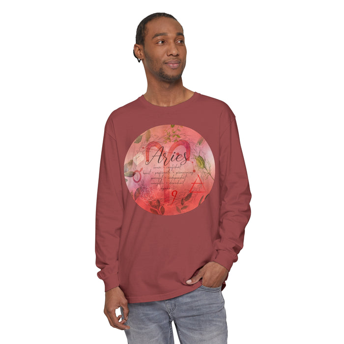 Aries Unisex Garment-dyed Long Sleeve T-Shirt