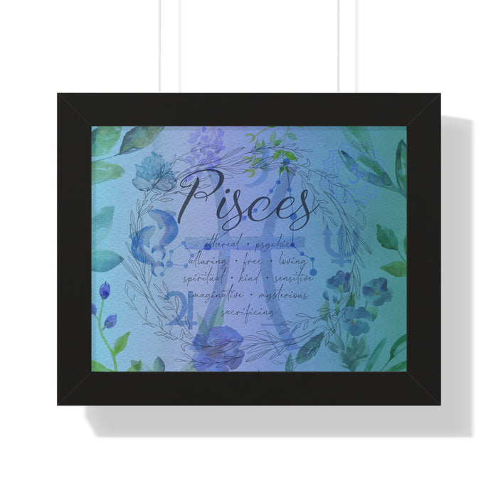 Pisces Framed Horizontal Poster