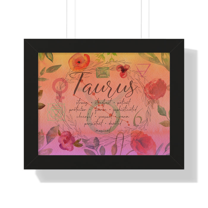 Taurus Framed Horizontal Poster