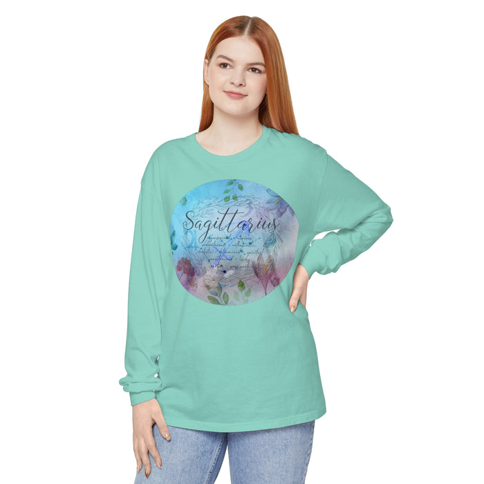 Sagittarius Unisex Garment-dyed Long Sleeve T-Shirt