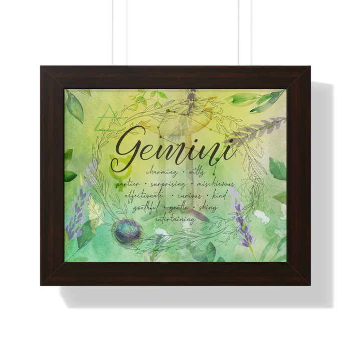 Gemini Framed Horizontal Poster