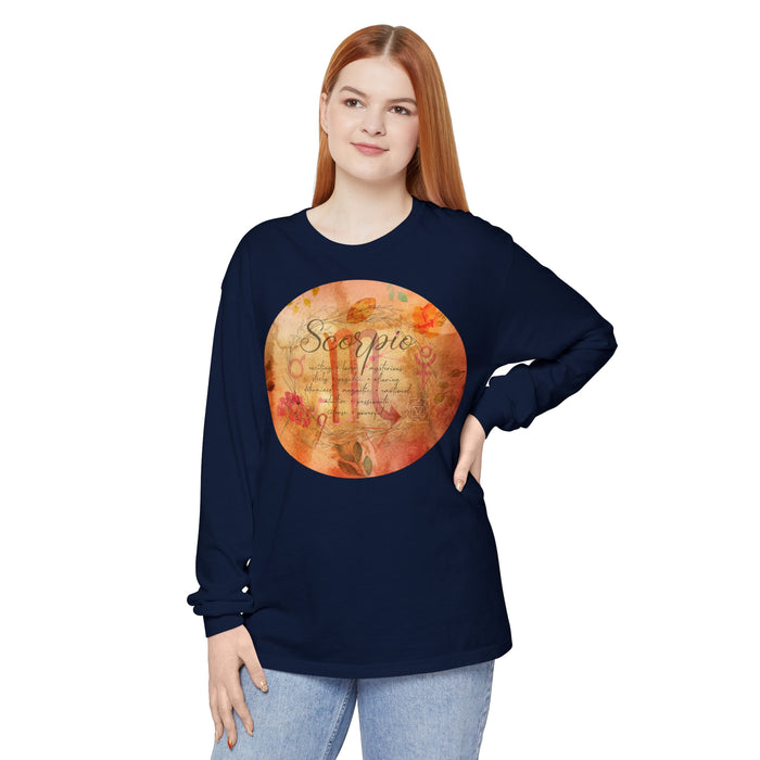 Scorpio Unisex Garment-dyed Long Sleeve T-Shirt