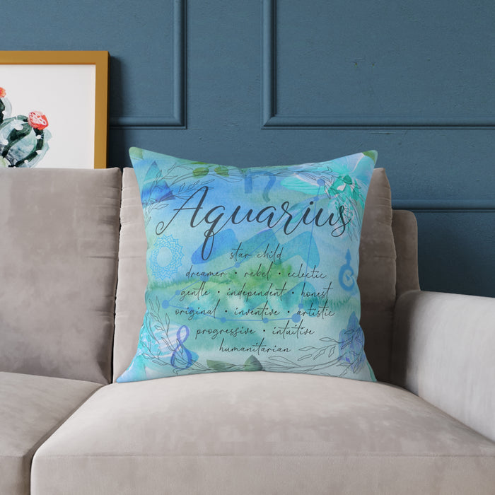 Aquarius Square Poly Canvas Pillow