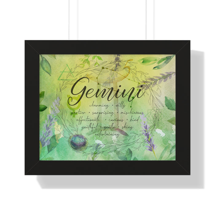 Gemini Framed Horizontal Poster