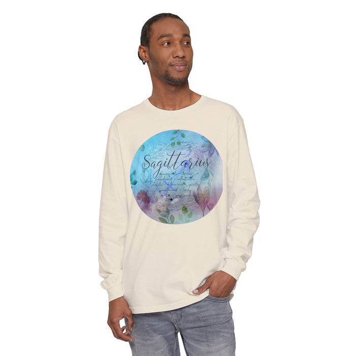 Sagittarius Unisex Garment-dyed Long Sleeve T-Shirt