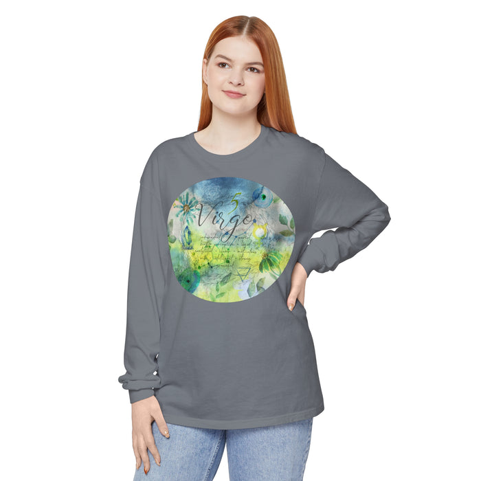 Virgo Unisex Garment-dyed Long Sleeve T-Shirt