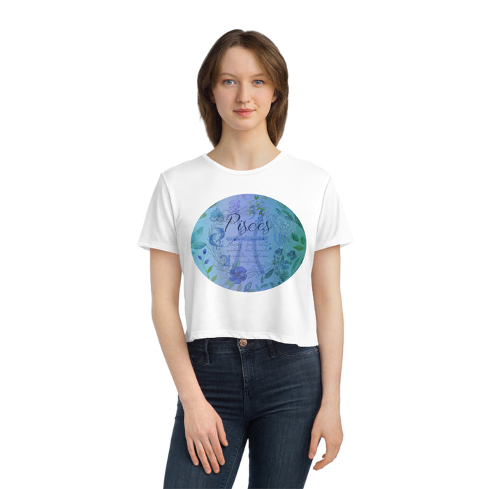 Pisces Women's Flowy Cropped Tee