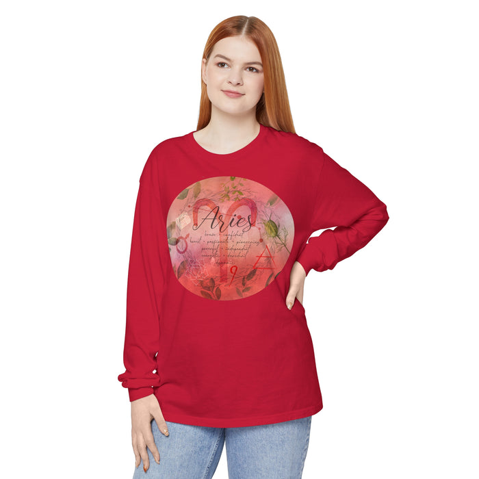 Aries Unisex Garment-dyed Long Sleeve T-Shirt