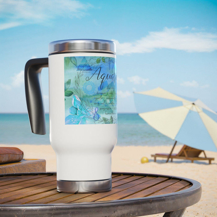 Aquarius Stainless Steel Travel Mug with Handle, 14oz