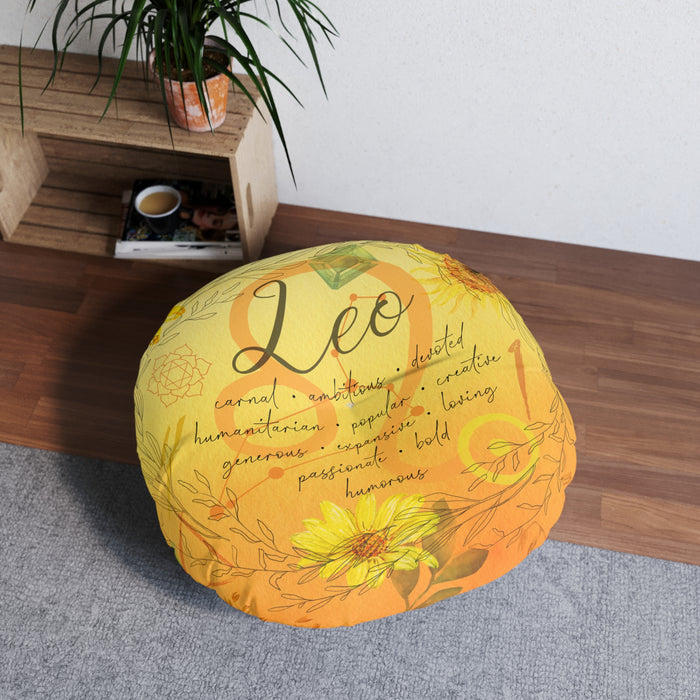 Leo Tufted Floor Pillow, Round