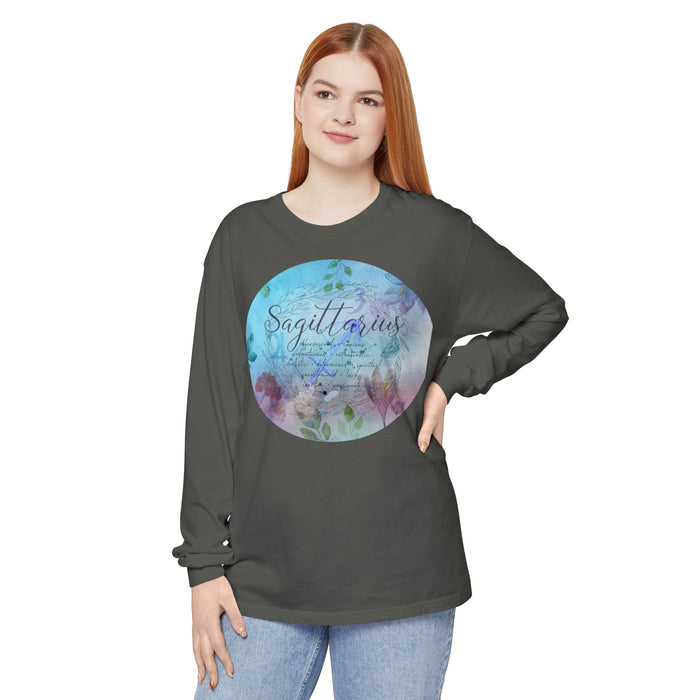 Sagittarius Unisex Garment-dyed Long Sleeve T-Shirt
