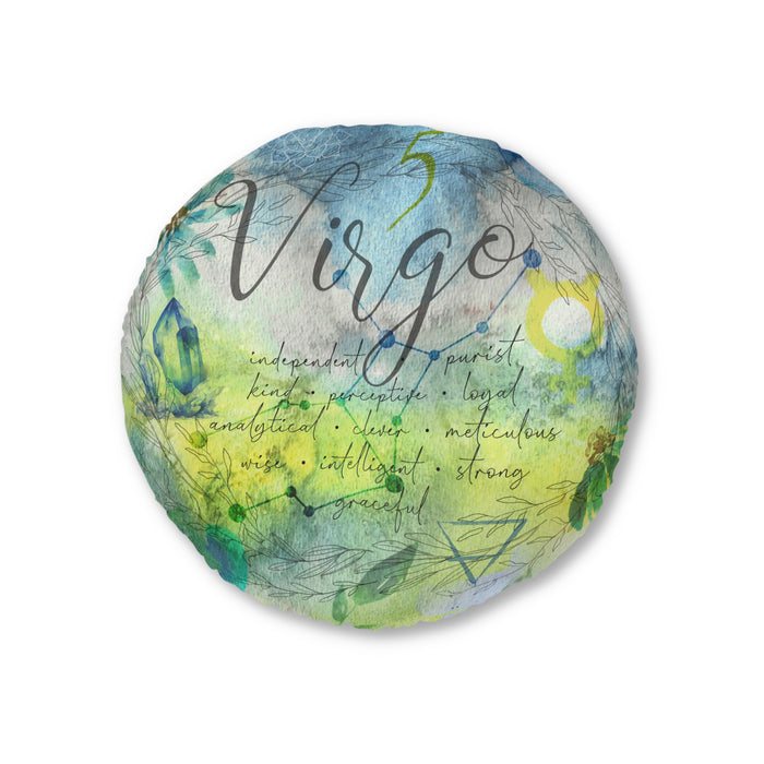 Virgo Tufted Floor Pillow, Round