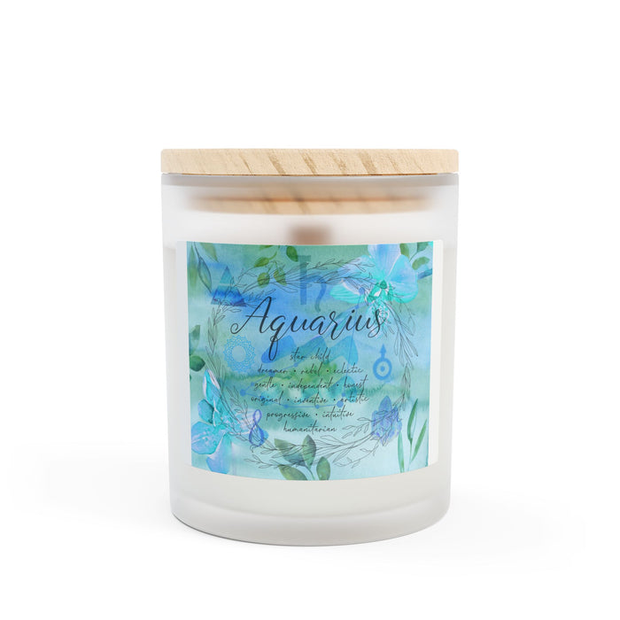 Aquarius Frosted Glass Candle, 11oz