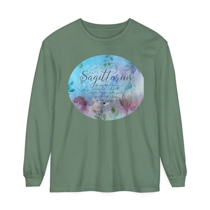 Sagittarius Unisex Garment-dyed Long Sleeve T-Shirt