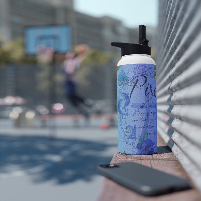 Pisces Stainless Steel Water Bottle, Standard Lid