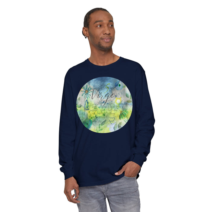 Virgo Unisex Garment-dyed Long Sleeve T-Shirt