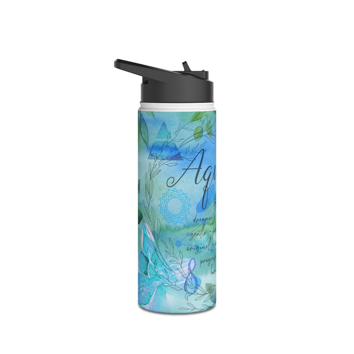 Aquarius Stainless Steel Water Bottle, Standard Lid