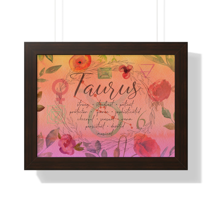 Taurus Framed Horizontal Poster
