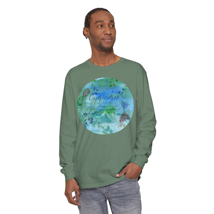 Capricorn Unisex Garment-dyed Long Sleeve T-Shirt