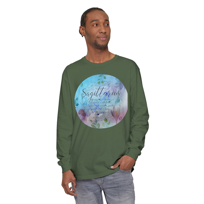 Sagittarius Unisex Garment-dyed Long Sleeve T-Shirt
