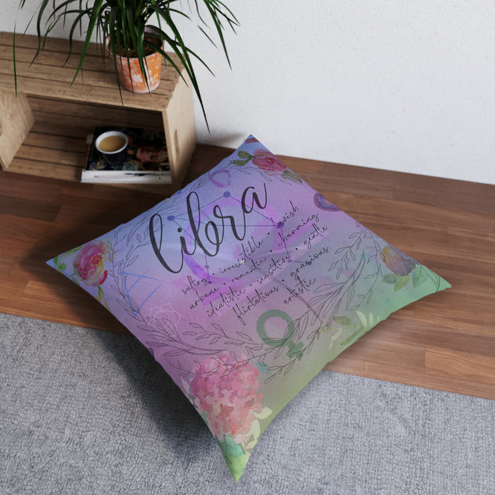 Libra Tufted Floor Pillow, Square