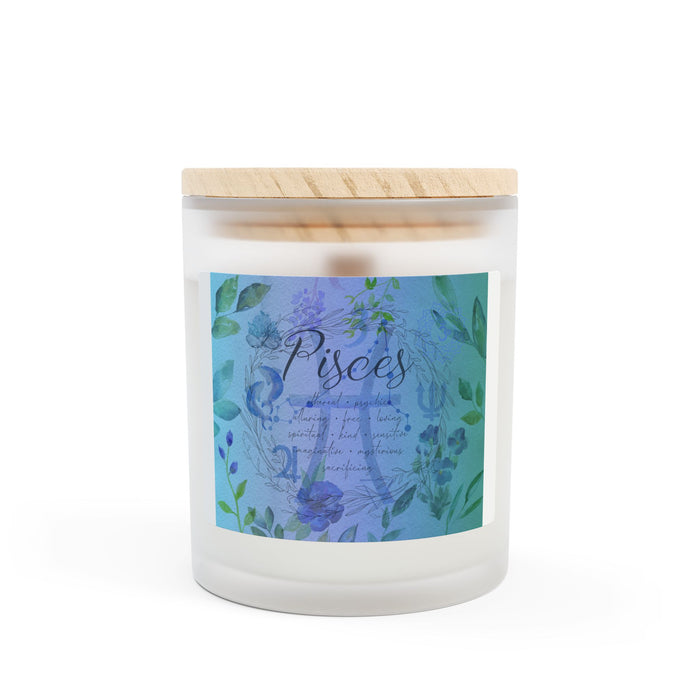 Pisces Frosted Glass Candle, 11oz