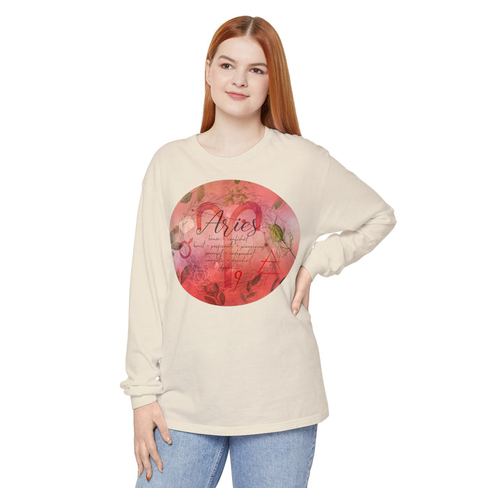 Aries Unisex Garment-dyed Long Sleeve T-Shirt