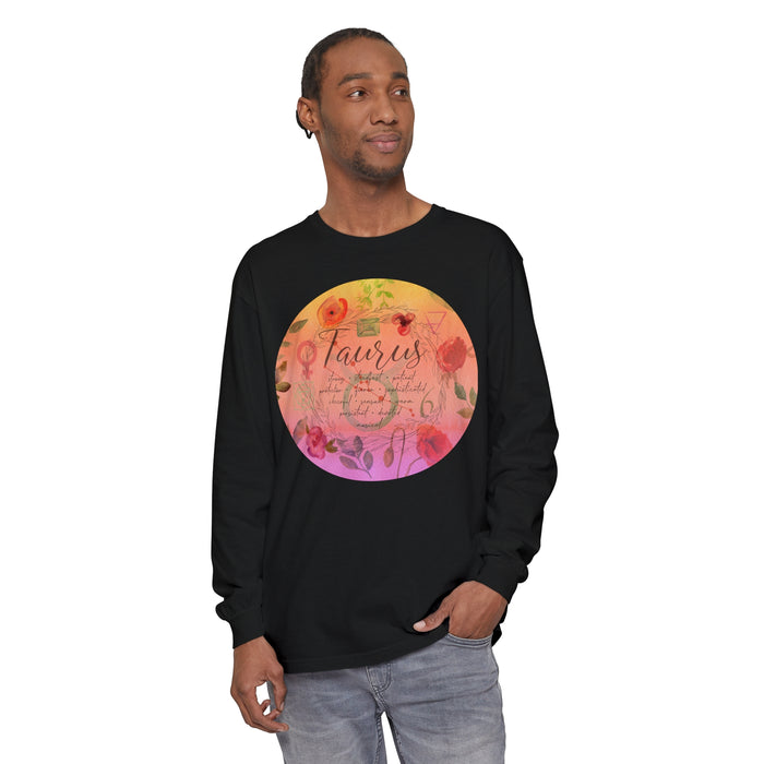 Taurus Unisex Garment-dyed Long Sleeve T-Shirt