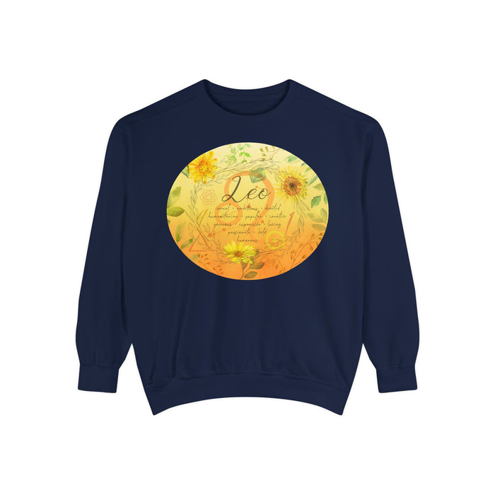 Leo Unisex Garment-Dyed Sweatshirt