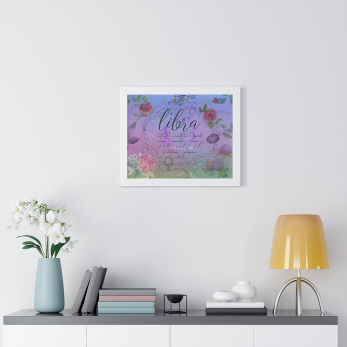 Libra Framed Horizontal Poster